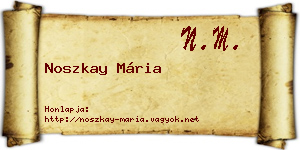 Noszkay Mária névjegykártya